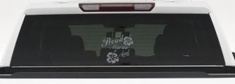 Proud Marine Aunt Hibiscus Flowers Military Car or Truck Window Decal Sticker (Telegrey)