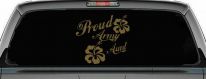 Proud Army Aunt Hibiscus Flowers Military Car or Truck Window Decal Sticker (Gold)