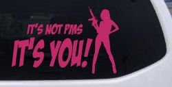 It's Not PMS It's You Funny Car or Truck Window Decal Sticker (Hot Pink)