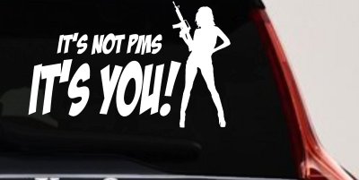 It's Not PMS It's You Funny Car or Truck Window Vinyl Decal Sticker