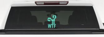 Funny WTF Funny Car or Truck Window Decal Sticker (Mint)
