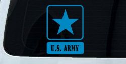 US ARMY LOGO Military Car or Truck Window Decal Sticker (Blue)