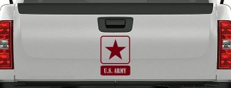 US ARMY LOGO Military Car or Truck Window Decal Sticker (Burgundy)