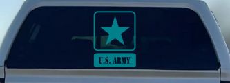 US ARMY LOGO Military Car or Truck Window Decal Sticker (Turquoise Blue)