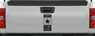 Proud Army Logo Uncle Military Car or Truck Window Vinyl Decal Sticker (Black)