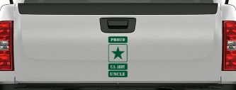 Proud Army Logo Uncle Military Car or Truck Window Vinyl Decal Sticker (Dark Green)