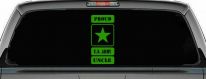 Proud Army Logo Uncle Military Car or Truck Window Decal Sticker (Lime)