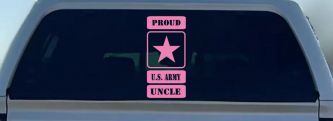 Proud Army Logo Uncle Military Car or Truck Window Vinyl Decal Sticker (Pink)