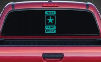 Proud Army Logo Uncle Military Car or Truck Window Vinyl Decal Sticker (Turquoise)