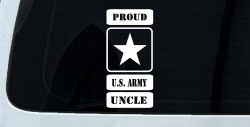 Proud Army Logo Uncle Military Car or Truck Window Decal Sticker