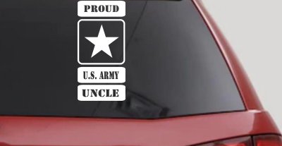 Proud Army Logo Uncle Military Car or Truck Window Vinyl Decal Sticker