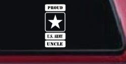 Proud Army Logo Uncle Military Car or Truck Window Decal Sticker