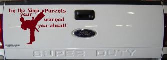 Im The Ninja Your Parents Warned You About Funny Car or Truck Window Decal Sticker (Burgundy)