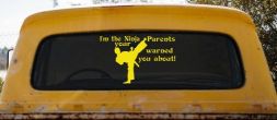 Im The Ninja Your Parents Warned You About Funny Car or Truck Window Vinyl Decal Sticker (Yellow)