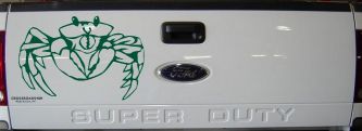 Crab Car or Truck Window Decal Sticker (Dark Green)