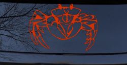 Crab Car or Truck Window Vinyl Decal Sticker (Orange Red)