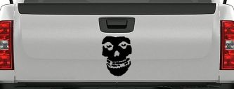 Crimson Ghost Skull Car or Truck Window Vinyl Decal Sticker (Black)