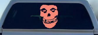 Crimson Ghost Skull Car or Truck Window Vinyl Decal Sticker (Coral)