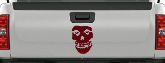Crimson Ghost Skull Car or Truck Window Vinyl Decal Sticker (Purple Red)