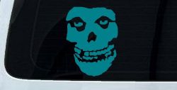 Crimson Ghost Skull Car or Truck Window Vinyl Decal Sticker (Turquoise Blue)