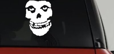 Crimson Ghost Skull Car or Truck Window Vinyl Decal Sticker