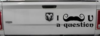 I Mustache U A Question Funny Car or Truck Window Decal Sticker (Black)