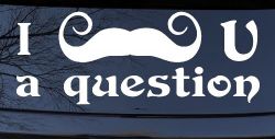 I Mustache U A Question Funny Car or Truck Window Decal Sticker