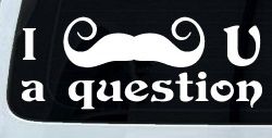 I Mustache U A Question Funny Car or Truck Window Decal Sticker