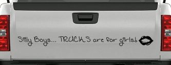 Trucks Are For Girls Car or Truck Window Decal Sticker (Matte Black)