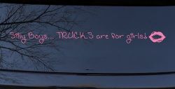 Trucks Are For Girls Car or Truck Window Decal Sticker (Pink)