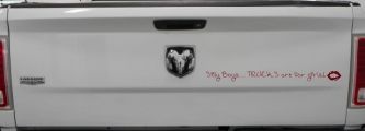 Trucks Are For Girls Car or Truck Window Decal Sticker (Purple Red)