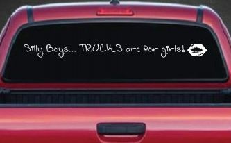 Trucks Are For Girls Car or Truck Window Decal Sticker