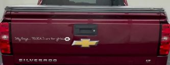 Trucks Are For Girls Car or Truck Window Decal Sticker (White)