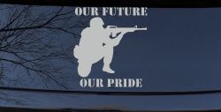 Our Future Our Pride Military Car or Truck Window Decal Sticker (Light Gray)