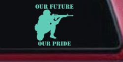 Our Future Our Pride Military Car or Truck Window Decal Sticker (Mint)