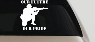 Our Future Our Pride Military Car or Truck Window Vinyl Decal Sticker