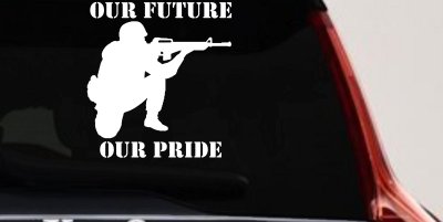 Our Future Our Pride Military Car or Truck Window Vinyl Decal Sticker