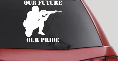 Our Future Our Pride Military Car or Truck Window Vinyl Decal Sticker