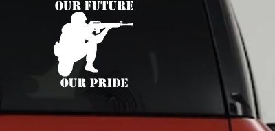 Our Future Our Pride Military Car or Truck Window Vinyl Decal Sticker