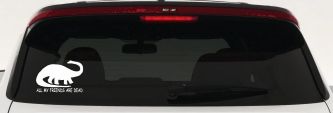 Dinosaur All My Friends Are Dead Funny Car or Truck Window Decal Sticker (White)