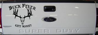Buck Fever Get Some Hunting Car or Truck Window Vinyl Decal Sticker (Black)