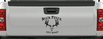 Buck Fever Get Some Hunting Car or Truck Window Decal Sticker (Black)