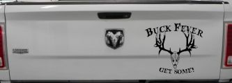 Buck Fever Get Some Hunting Car or Truck Window Decal Sticker (Black)