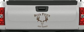 Buck Fever Get Some Hunting Car or Truck Window Decal Sticker (Brown)