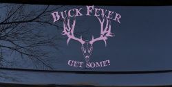 Buck Fever Get Some Hunting Car or Truck Window Decal Sticker (Lilac)