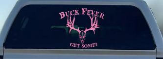 Buck Fever Get Some Hunting Car or Truck Window Decal Sticker (Pink)