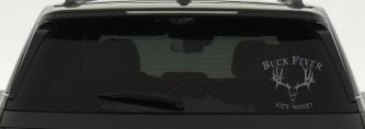 Buck Fever Get Some Hunting Car or Truck Window Decal Sticker (Silver)