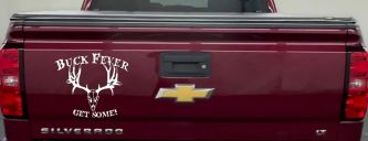 Buck Fever Get Some Hunting Car or Truck Window Decal Sticker (White)