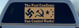 Gun Control Works Anti Gun Control 2nd Amendment Car or Truck Window Decal Sticker (Light Brown)