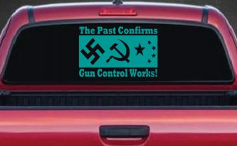 Gun Control Works Anti Gun Control 2nd Amendment Car or Truck Window Decal Sticker (Turquoise)